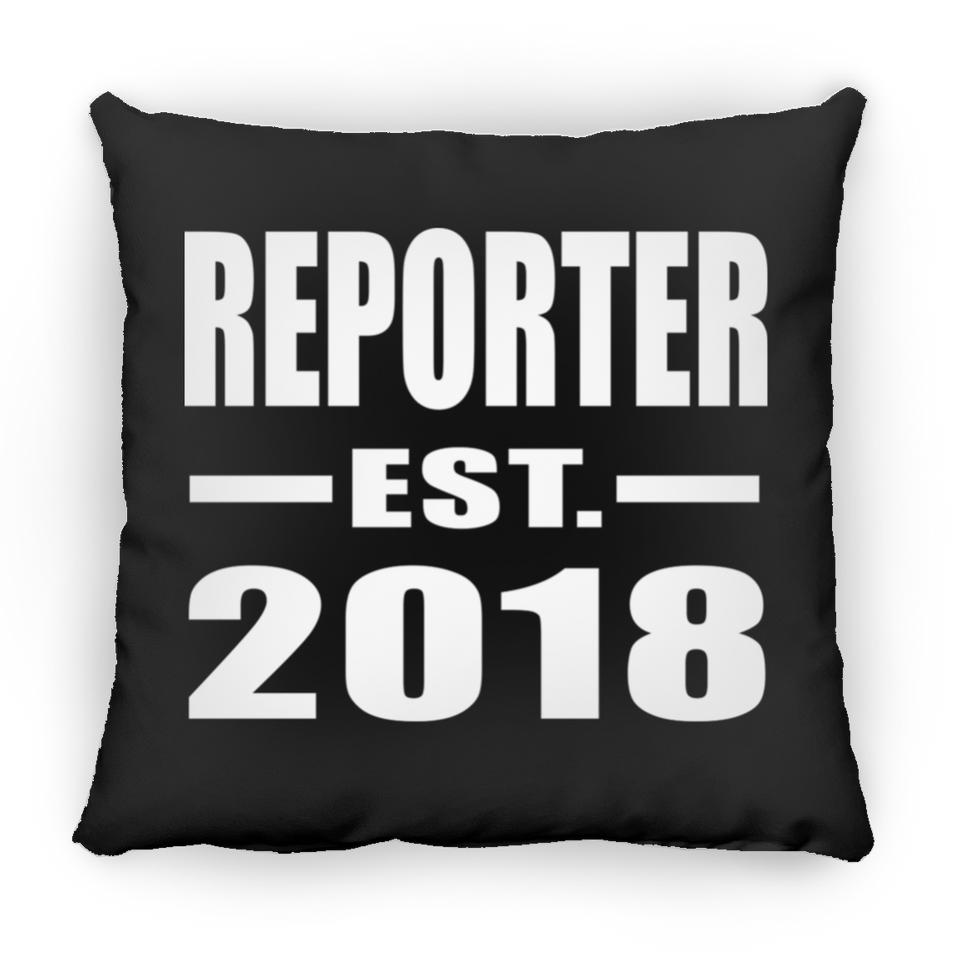 Reporter Established EST. 2018 - Throw Pillow Black