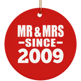 15th Anniversary Mr & Mrs Since 2009 - Circle Ornament