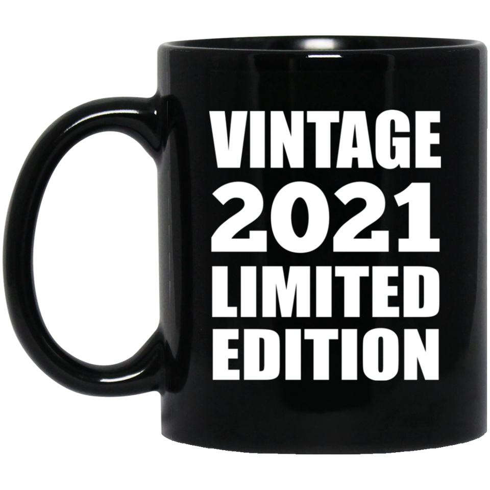 3rd Birthday Vintage 2021 Limited Edition - 11oz Coffee Mug Black