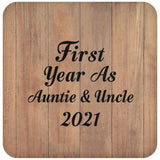 First Year As Auntie & Uncle 2021 - Drink Coaster C