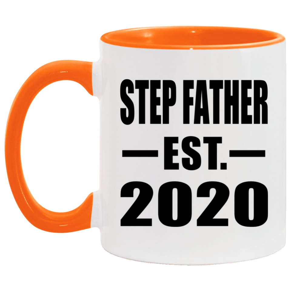 Step Father Established EST. 2020 - 11oz Accent Mug Orange