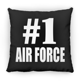 Number One #1 Air Force - Throw Pillow Black