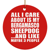 All I Care About Is My Bergamasco Sheepdog - Circle Ornament