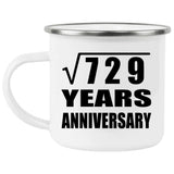 27th Anniversary Square Root of 729 Years Anniversary - 12oz Camping Mug