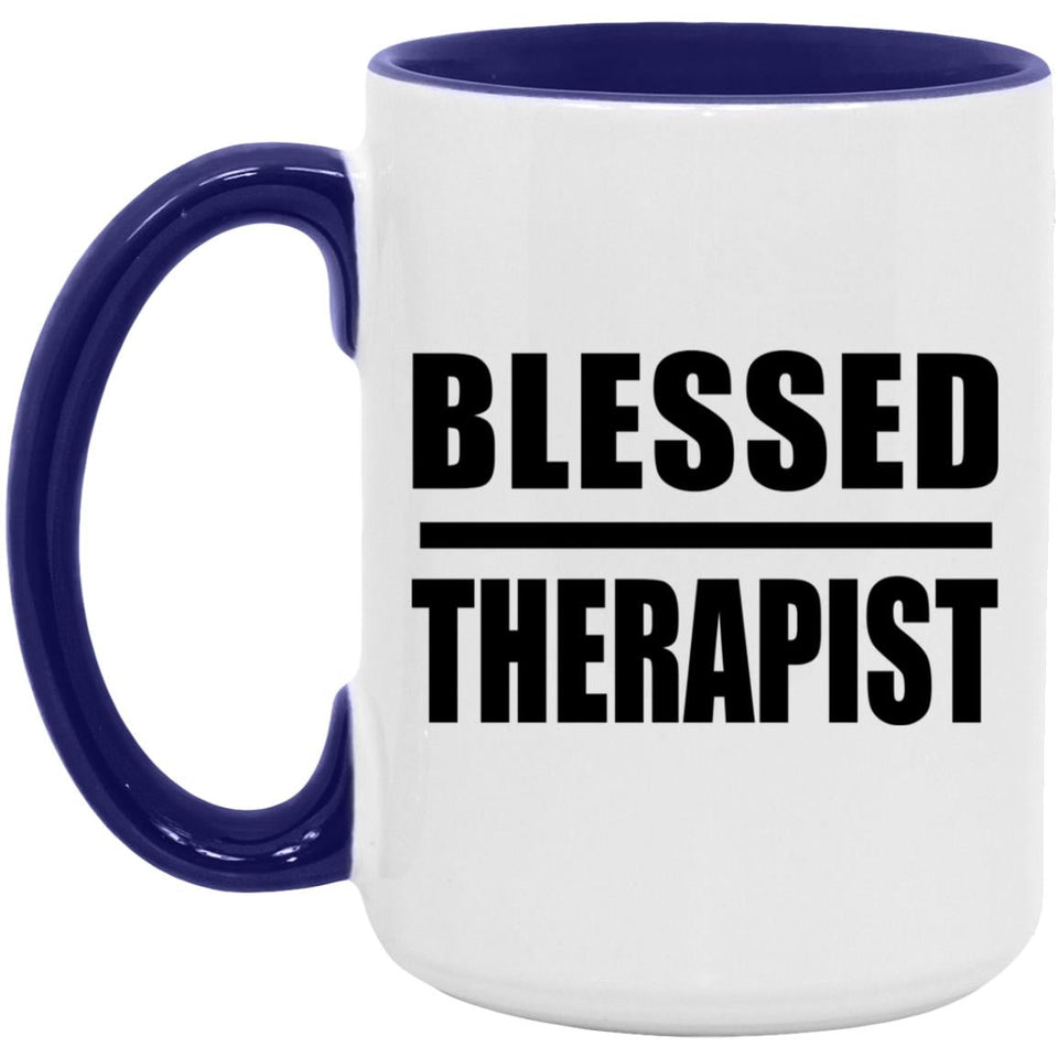 Blessed Therapist - 15oz Accent Mug Purple
