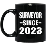 Surveyor Since 2023 - 11oz Coffee Mug Black