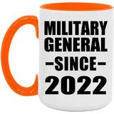 Military General Since 2022 - 15oz Accent Mug Orange