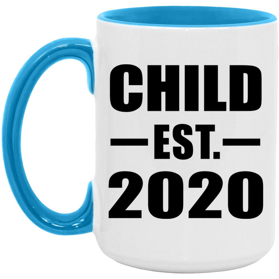 Child Established EST. 2020 - 15oz Accent Mug Blue
