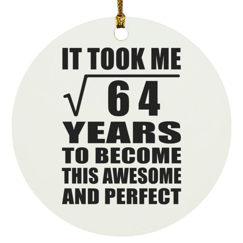 8th Birthday Took Square Root of 64 Years To Awesome - Circle Ornament