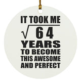 8th Birthday Took Square Root of 64 Years To Awesome - Circle Ornament