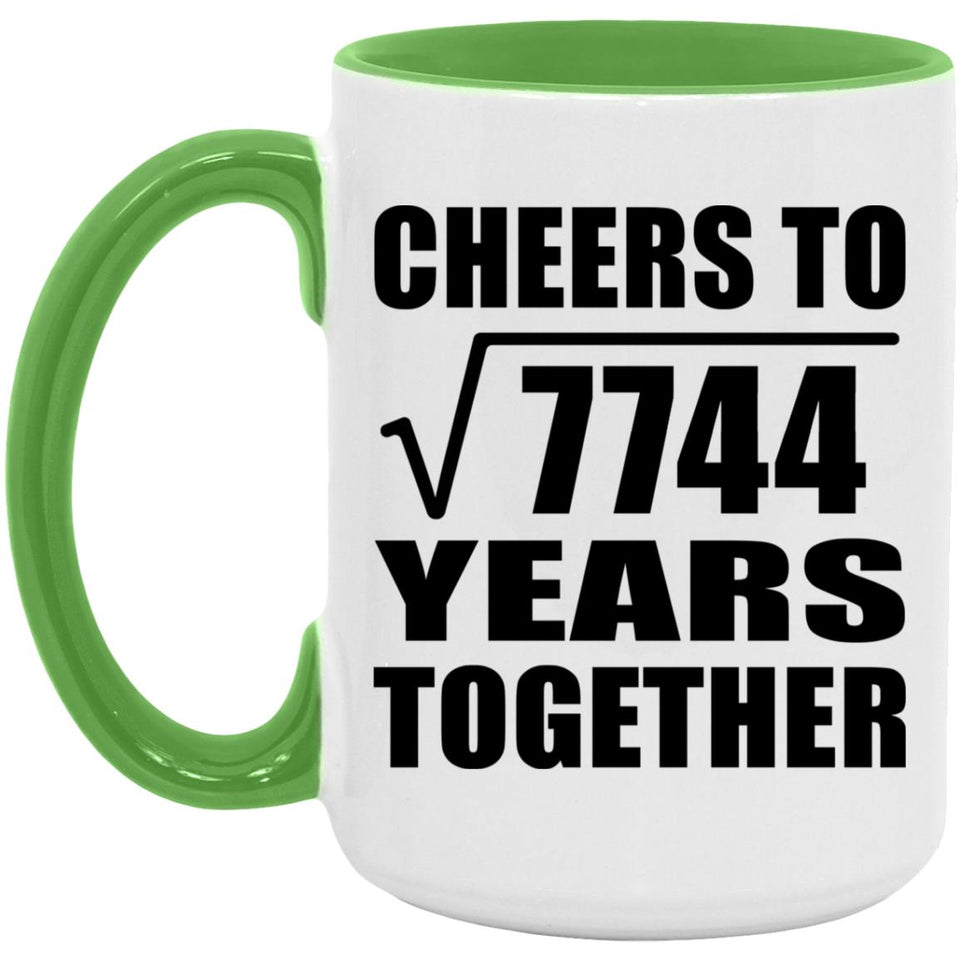 88th Anniversary Cheers To Square Root of 7744 Years Together - 15oz Accent Mug Green