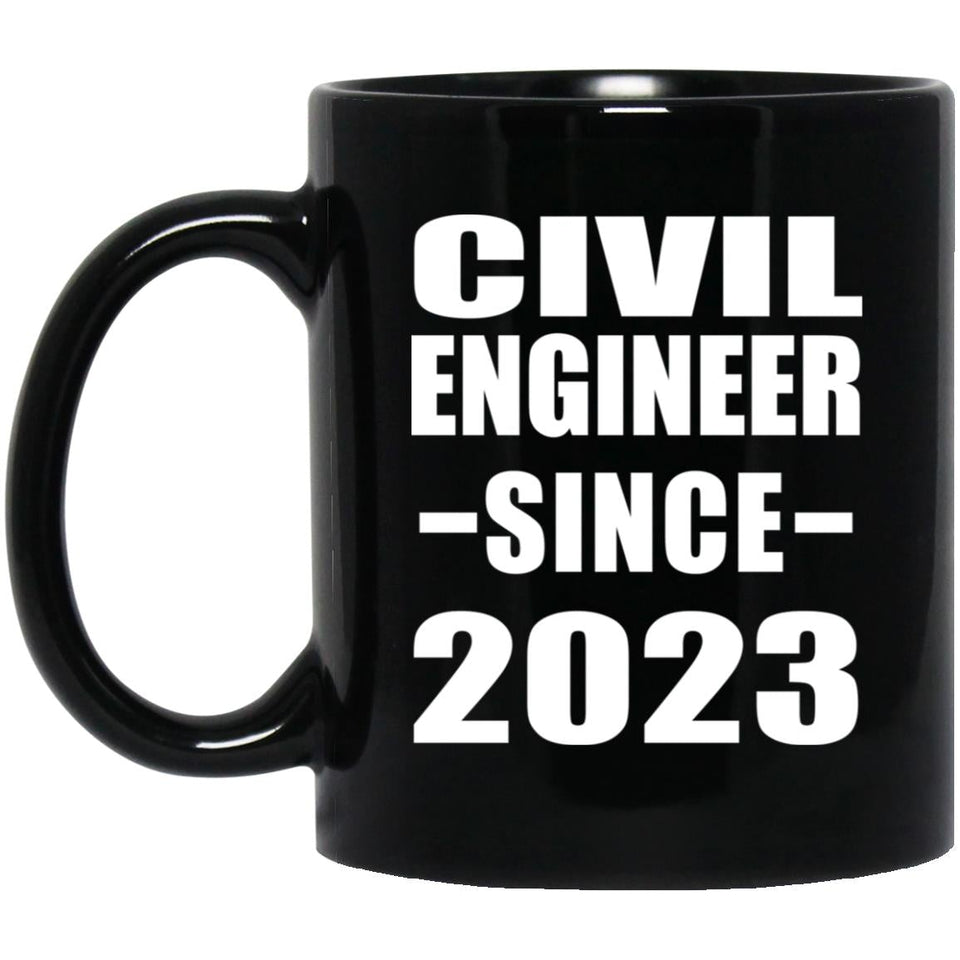 Civil Engineer Since 2023 - 11oz Coffee Mug Black
