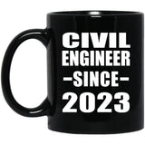 Civil Engineer Since 2023 - 11oz Coffee Mug Black