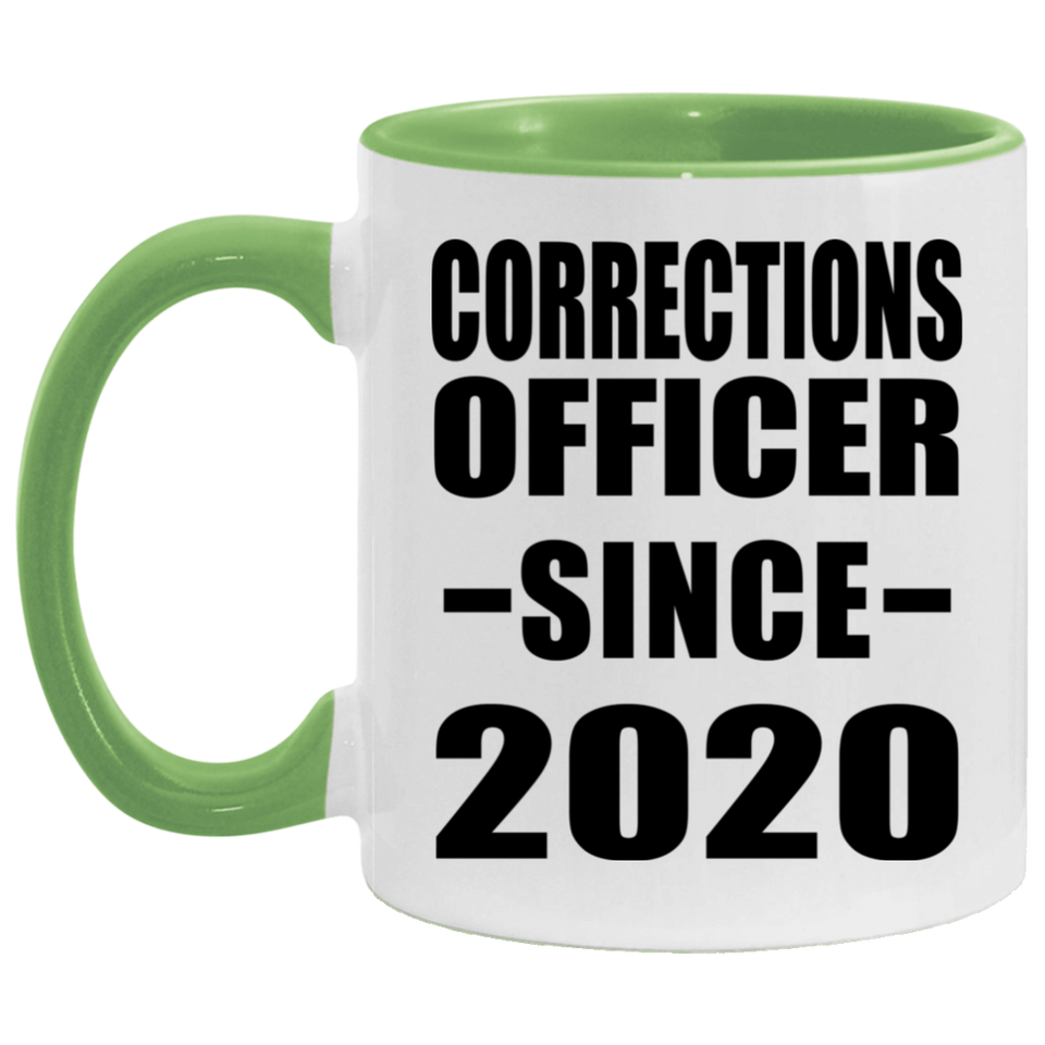 Corrections Officer Since 2020 - 11oz Accent Mug Green