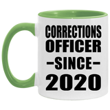 Corrections Officer Since 2020 - 11oz Accent Mug Green