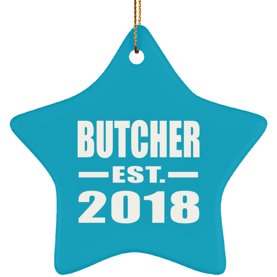Butcher Established EST. 2018 - Star Ornament