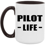 Pilot Life - 15oz Accent Mug Black