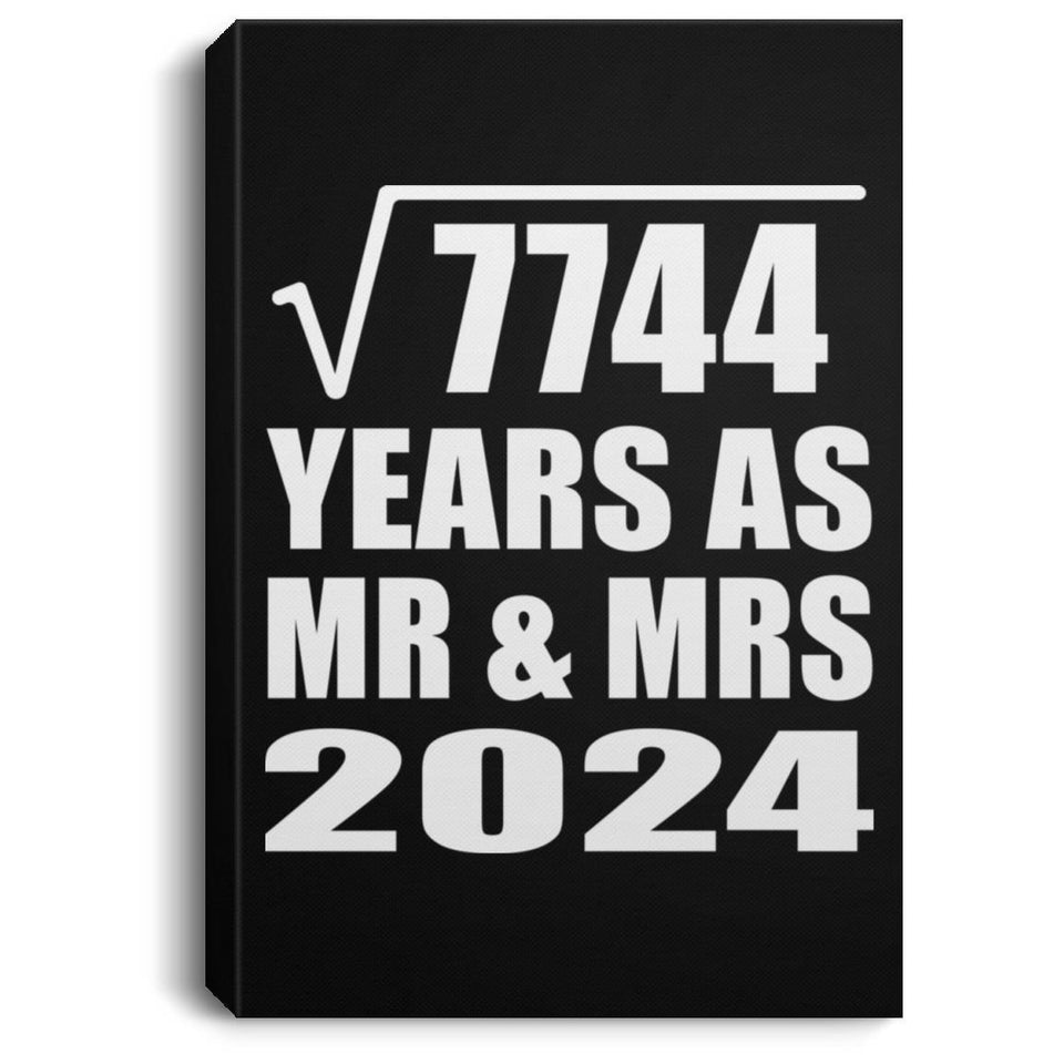 88th Anniversary Square Root of 7744 Years As Mr & Mrs 2024 - Canvas Portrait