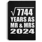 88th Anniversary Square Root of 7744 Years As Mr & Mrs 2024 - Canvas Portrait