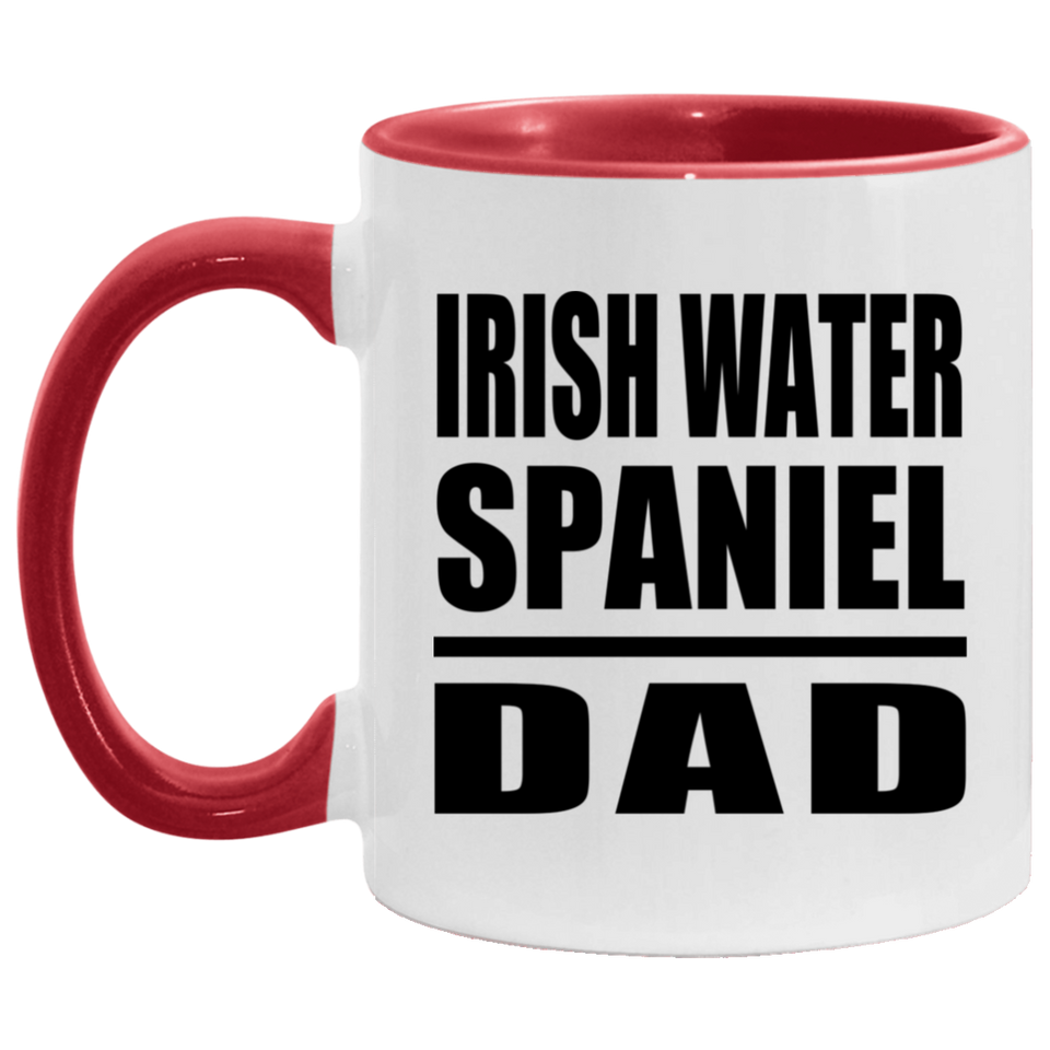 Irish Water Spaniel Dad - 11oz Accent Mug Red
