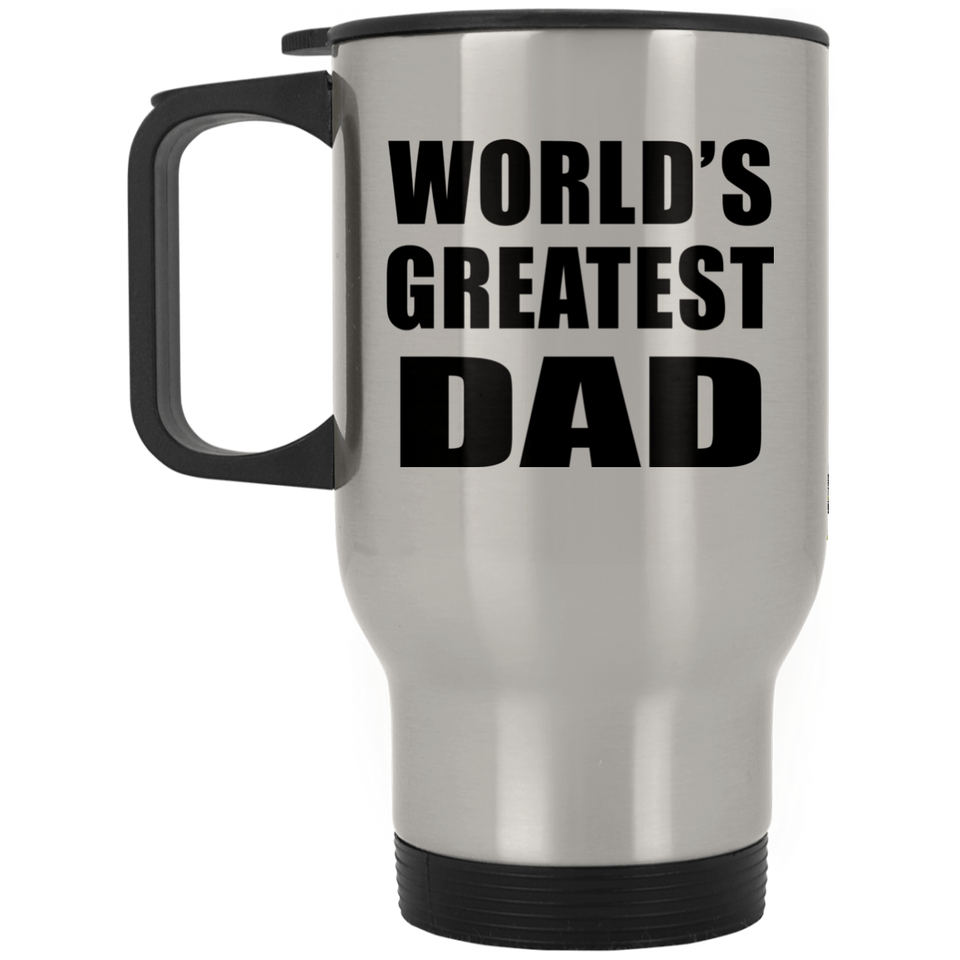 World's Greatest Dad - Silver Travel Mug