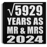 77th Anniversary Square Root of 5929 Years As Mr & Mrs 2024 - Canvas Square