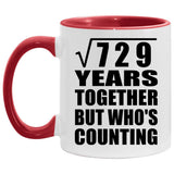 27th Anniversary Square Root of 729 Years Who's Counting - 11oz Accent Mug Red