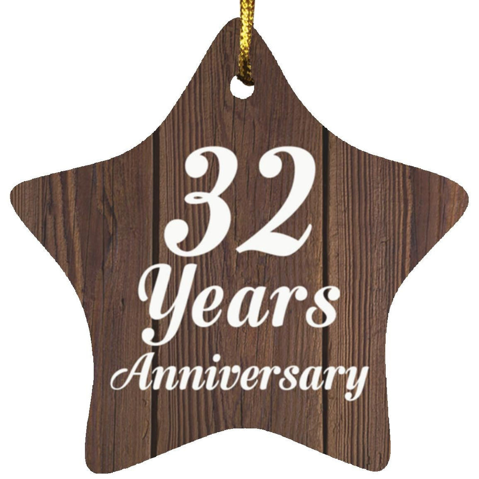 32nd Anniversary 32 Years Anniversary - Star Ornament D