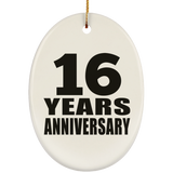 16th Anniversary 16 Years - Oval Ornament