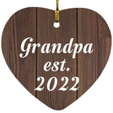 Grandpa Established EST. 2022 - Heart Ornament D