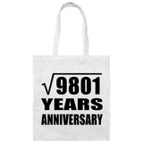 99th Anniversary Square Root of 9801 Years Anniversary - Tote Bag White