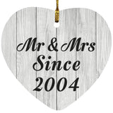 20th Anniversary Mr & Mrs Since 2004 - Heart Ornament F