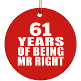 61st Anniversary 61 Years Of Being Mr Right - Circle Ornament