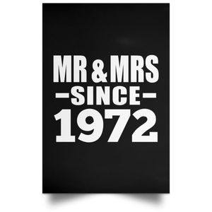 52nd Anniversary Mr & Mrs Since 1972 - Poster Portrait