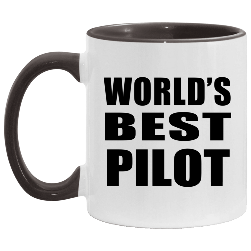 World's Best Pilot - 11oz Accent Mug Black