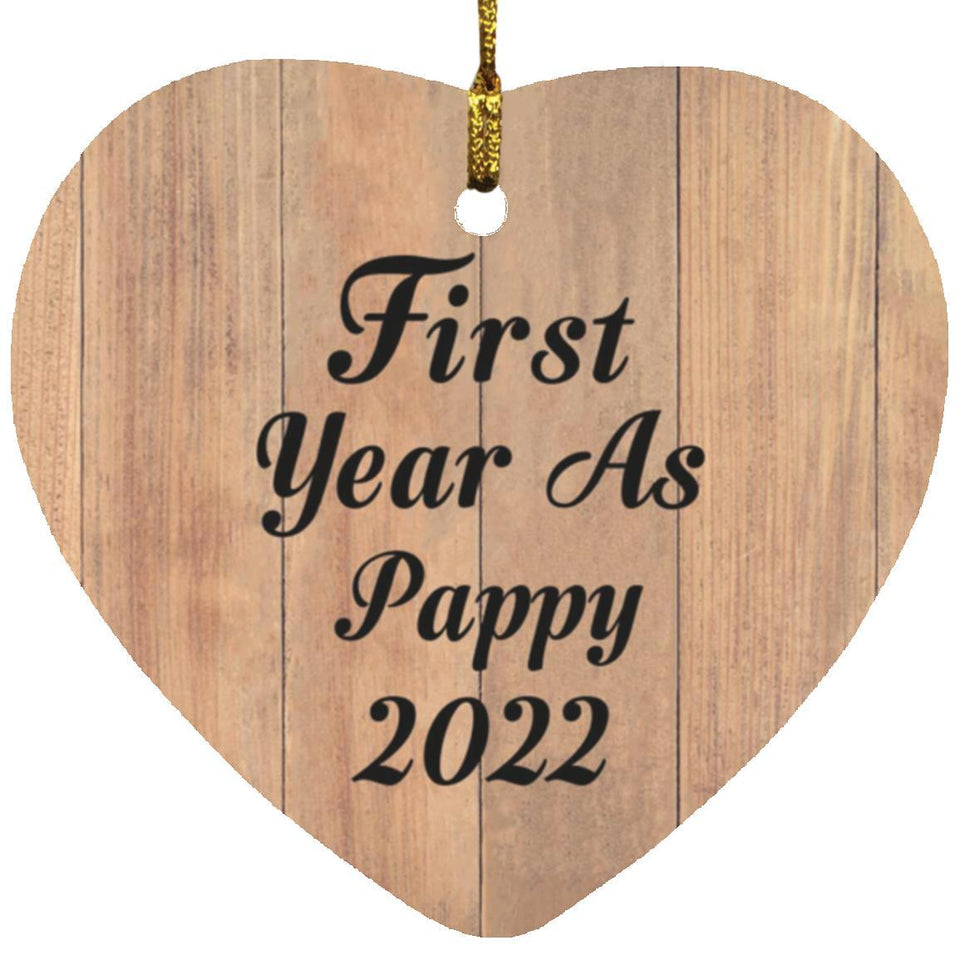 First Year As Pappy 2022 - Heart Ornament C