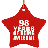 98th Birthday 98 Years Of Being Awesome - Star Ornament