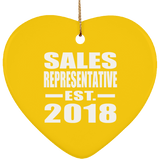 Sales Representative Established EST. 2018 - Heart Ornament