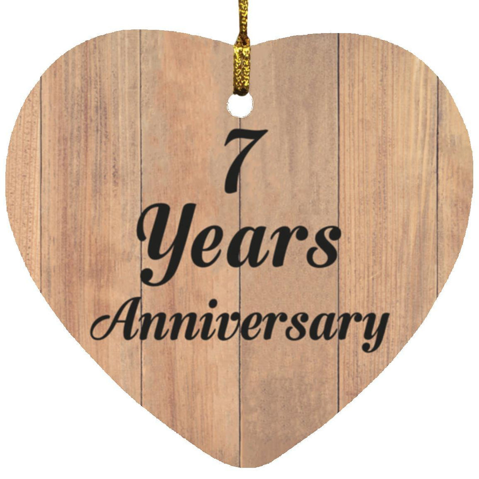 7th Anniversary 7 Years Anniversary - Heart Ornament C