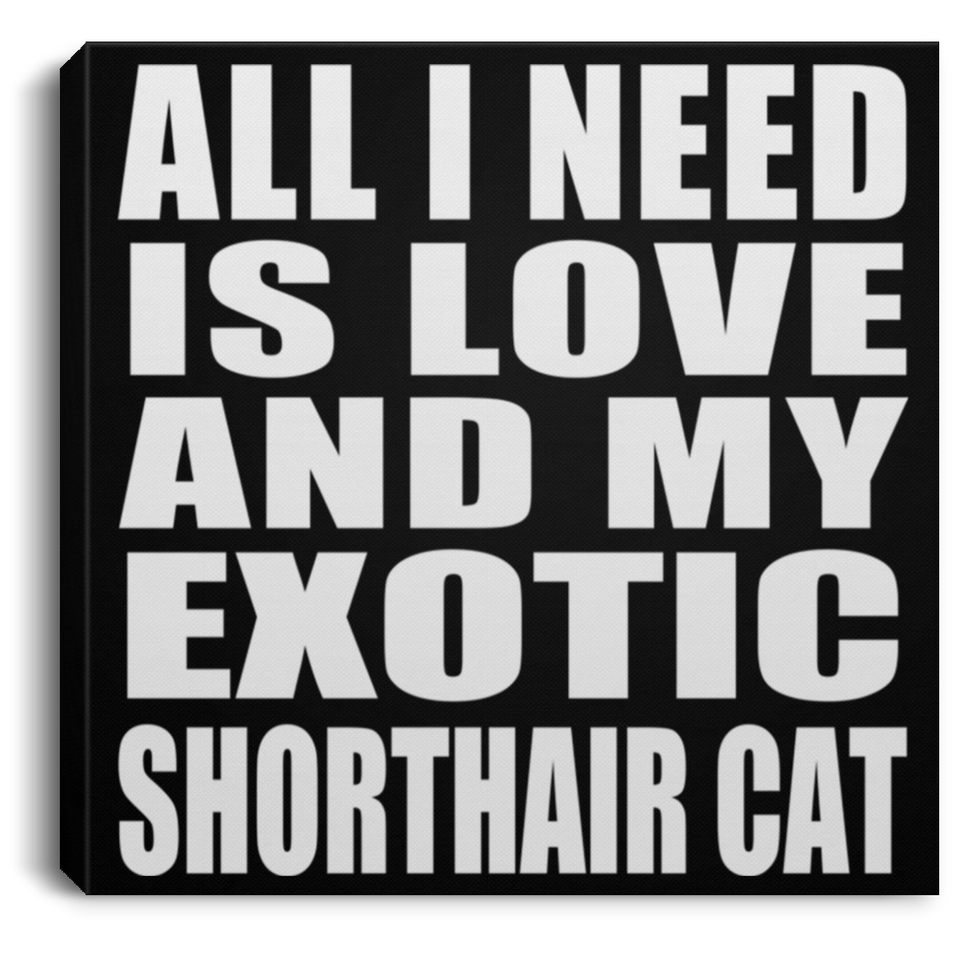 All I Need Is Love And My Exotic Shorthair Cat - Canvas Square