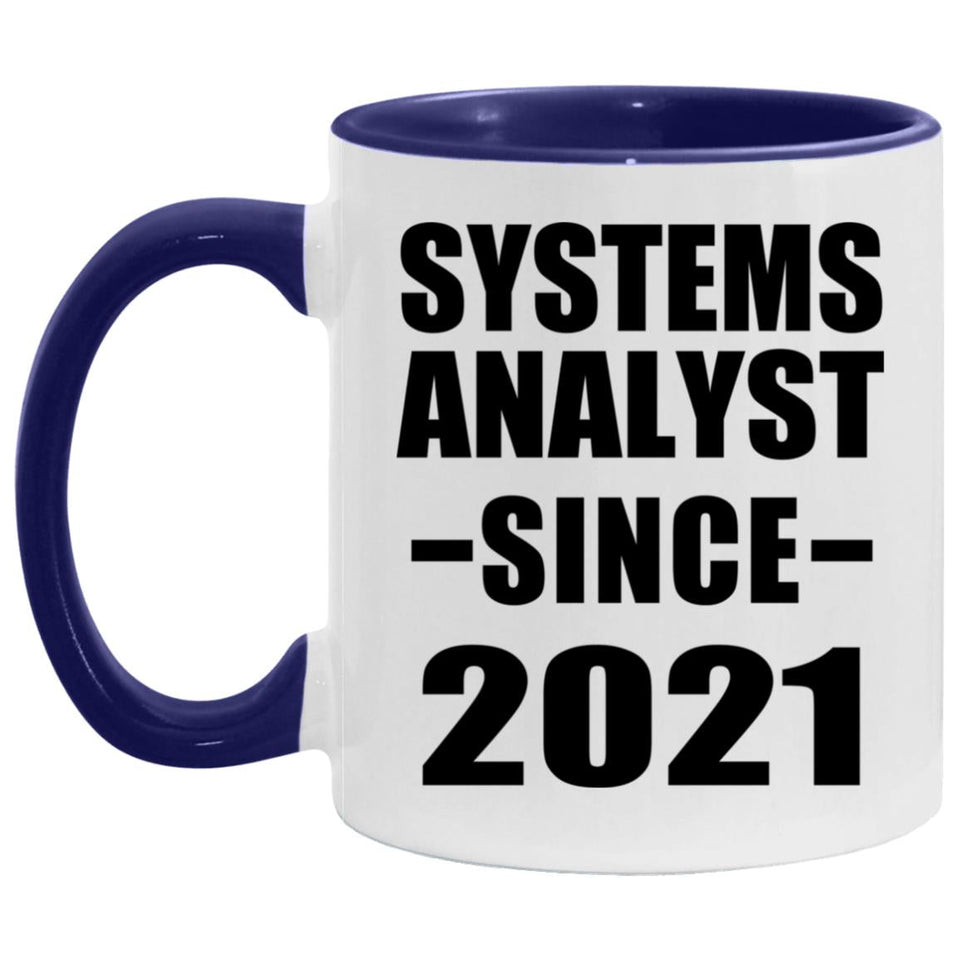 Systems Analyst Since 2021 - 11oz Accent Mug Purple