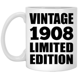 116th Birthday Vintage 1908 Limited Edition - 11oz Coffee Mug