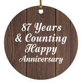 Happy 87th Anniversary 87 Years & Counting - Circle Ornament D