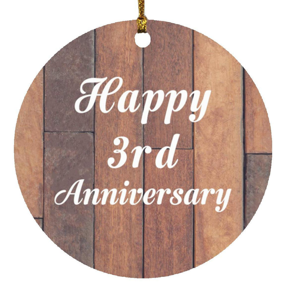 Happy 3rd Anniversary - Circle Ornament E