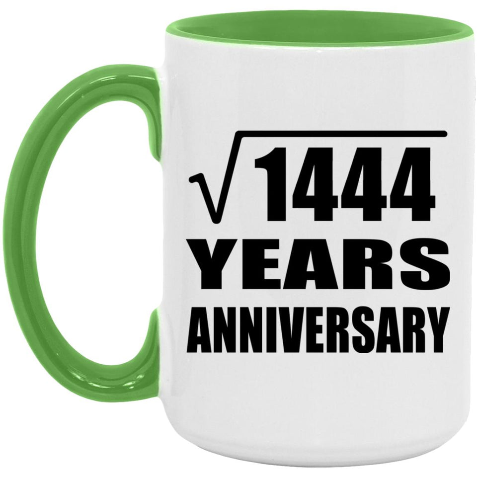 38th Anniversary Square Root of 1444 Years Anniversary - 15oz Accent Mug Green