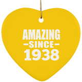86th Birthday Amazing Since 1938 - Heart Ornament