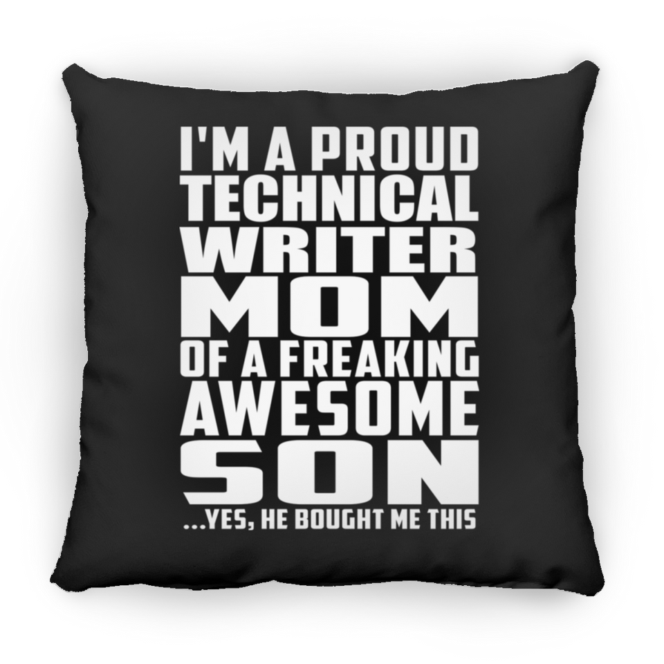 Proud Technical Writer Mom Of Awesome Son - Throw Pillow Black