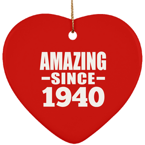 84th Birthday Amazing Since 1940 - Heart Ornament