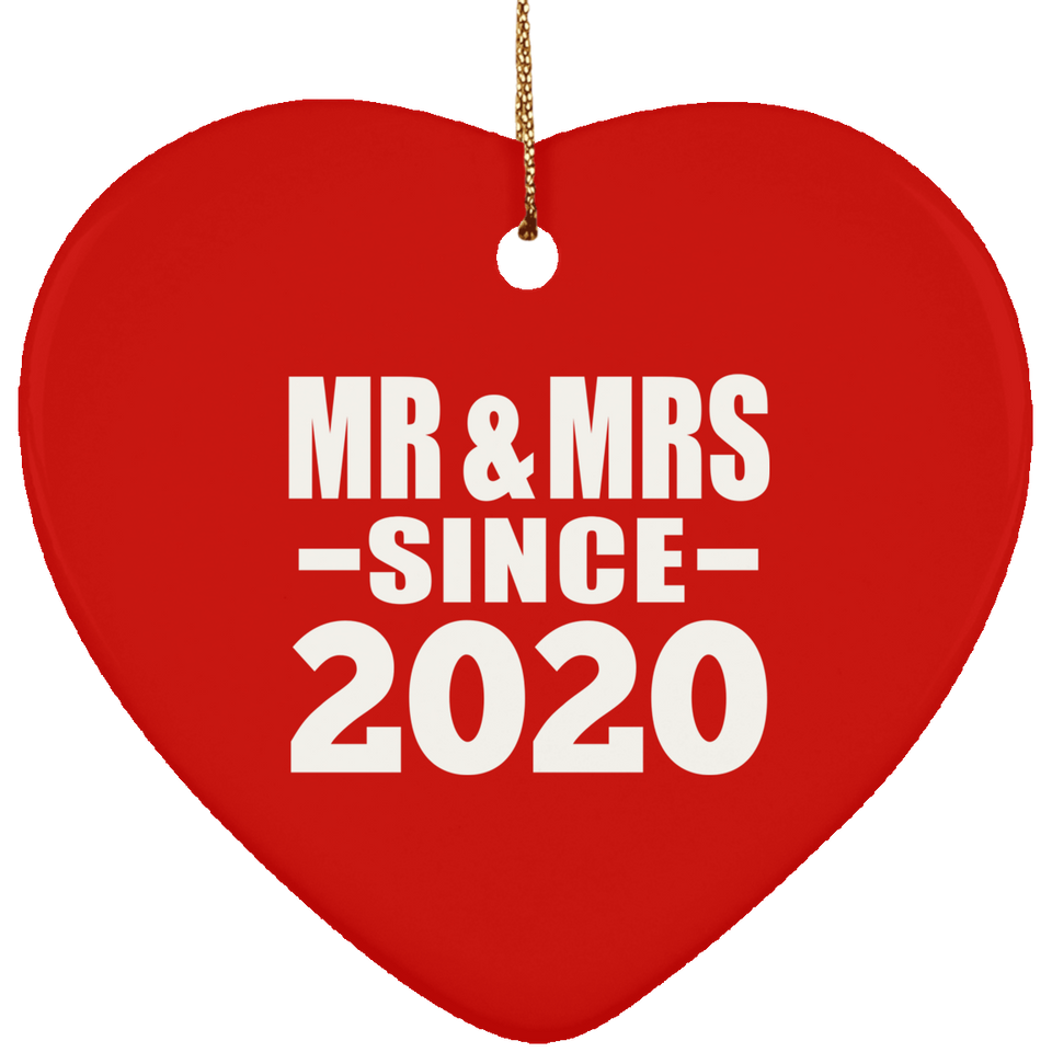 4th Anniversary Mr & Mrs Since 2020 - Heart Ornament