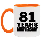 81st Anniversary 81 Years - 11oz Accent Mug Orange